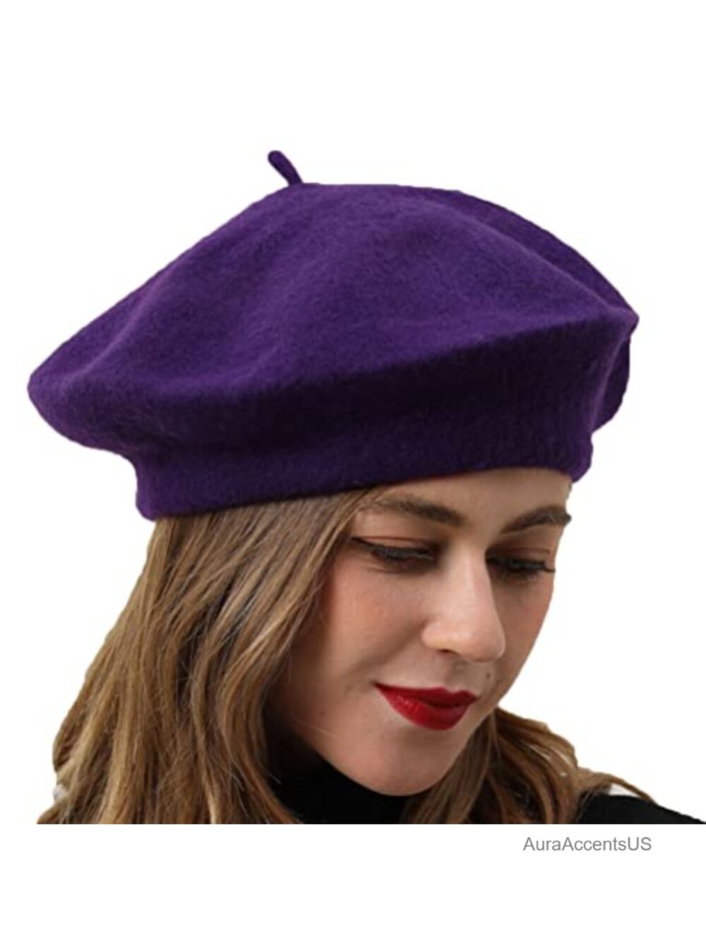 100% Wool French Beret Classic Solid Color Women's Hat